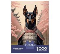 Puzzle Da 1000 Pezzi Per Adolescenti Doberman The Samurai Puzzle Per Adolescenti Giocattoli Fai Da Te Corsa Di Velocità Manuale Regali Unici Per Compleanno E Natale 70x50cm/1000pcs