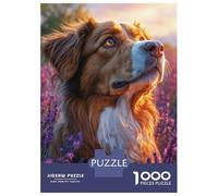 Puzzle Da 1000 Pezzi Per Adolescenti Dog in Lavender Field Portrait Puzzle Giochi Divertenti Regalo Decorativo Perfetto Per Amici E Familiari 70x50cm/1000pcs