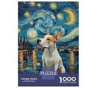 Puzzle Da 1000 Pezzi Per Adolescenti Dog in Starry Night Style Van Gogh Painting Puzzle Per Adolescenti Gioco Pratico Un'opera D'arte Regali Unici Per Compleanno E Natale 70x50cm/1000pcs