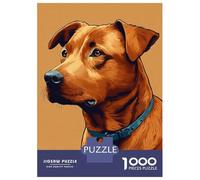 Puzzle Da 1000 Pezzi Per Adolescenti Dog Portrait with Blue Collar Puzzle Per Adulti Giocattoli Antistress Sfida Difficile Impegnativo Da Completare 52x38cm/1000pcs