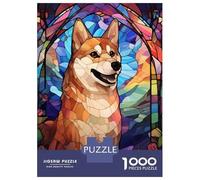Puzzle Da 1000 Pezzi Per Adolescenti Doge Dog Stained Glass Puzzle Per Adulti Giochi Rilassanti Assemblaggio Di Modelli Ottimo Regalo Per I Giocatori 38x26cm/1000pcs