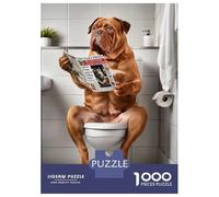Puzzle Da 1000 Pezzi Per Adolescenti Dogue De Bordeaux Bathroom Puzzle Per Adulti Gioco Rompicapo Analisi E Logica Regalo Di Compleanno, Regali, 52x38cm/1000pcs