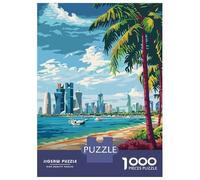 Puzzle Da 1000 Pezzi Per Adolescenti Doha, Qatar Beach And Skyline Puzzle Per Adulti Fai Da Te Giocattoli Antistress Regali Di Natale E Compleanno 70x50cm/1000pcs