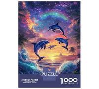 Puzzle Da 1000 Pezzi Per Adolescenti Dolphins Leap in Cosmic Sunset Puzzle Per Adulti Giocattoli Antistress Sfida Difficile Regali Di Compleanno E Unici 52x38cm/1000pcs