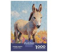 Puzzle Da 1000 Pezzi Per Adolescenti Donkey in A Field of Flowers Puzzle Per Adulti Gioco Rompicapo Analisi E Logica Aiuta Ad Allenare Il Cervello 70x50cm/1000pcs