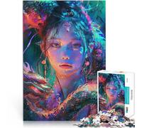 Puzzle da 1000 pezzi per adolescenti Donna asiatica un drago Allena il tuo cervello e le tue mani è ideale come regalo per tutta la famiglia 75x50cm