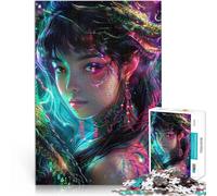 Puzzle da 1000 pezzi per adolescenti Donna asiatica un drago Riduzione dello stress interessante Migliorare l'amore tra le coppie 75x50cm