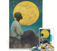 Puzzle da 1000 pezzi per adolescenti: Donna che guarda la luna gioco pratico divertente e spiritoso regalo per amici e familiari 50x75cm