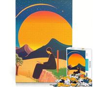 Puzzle da 1000 pezzi per adolescenti: donna che legge sotto un sole gigante gioco impossibile attività divertenti da fare in casa compleanno e Natale 38x26cm