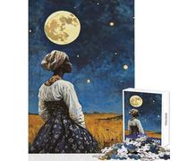 Puzzle da 1000 pezzi per adolescenti Donna che osserva la luna Giocattolo educativo Regali di compleanno Giochi educativi Aiutano l'esercizio del cervello Dimensioni 50x75cm