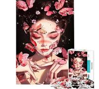 Puzzle da 1000 pezzi per adolescenti donna con farfalle arte digitale puzzle per adulti giocattolo antistress assemblaggio di modelli sfida educativa (dimensioni 50x75cm)