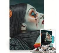 Puzzle da 1000 pezzi per adolescenti: Donna con lacrime di sangue gioco educativo divertente antistress collezione d'artista belle arti 50x75cm