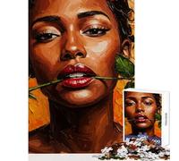 Puzzle da 1000 pezzi per adolescenti donna con rosa dipinta decorazione per la casa giocattoli regali per donne e uomini gioco educativo per migliorare l'amore tra coppie dimensioni 38x52cm