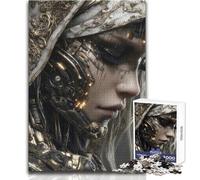 Puzzle da 1000 pezzi per adolescenti "Donna cyberpunk con accenti dorati", gioco per famiglie di sfida difficile, adatto a partire dai 14 anni (dimensioni 50x75cm)