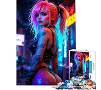 Puzzle da 1000 pezzi per adolescenti donna cyberpunk con tatuaggi attività divertenti da fare a casa sfida difficile gioco educativo per ragazzi dai 14 anni in su (38x52cm)