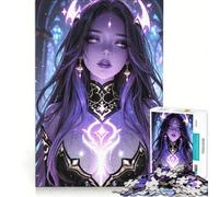 Puzzle da 1000 pezzi per adolescenti: Donna dalla pelle viola con aura magica gioco divertente allena la mente e la mano sfida unica 38x26cm