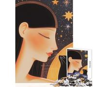 Puzzle da 1000 pezzi per adolescenti Donna e gatto sotto le stelle Giocattoli antistress Regali per donne Uomini Giochi per famiglie Interessanti riduzione dello stress Dimensioni 38x52cm