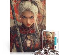 Puzzle da 1000 pezzi per adolescenti Donna guerriera con spada Riduzione dello stress interessante è ideale come regalo per tutta la famiglia 52x38cm