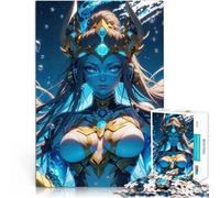 Puzzle da 1000 pezzi per adolescenti Donna guerriera degli anime Gioco impegnativo e gioco in famiglia con poster abbinato e foglio di quiz 38x26cm