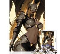 Puzzle da 1000 pezzi per adolescenti donna guerriera fantasy con orecchie da volpe giocattoli per la decorazione della casa regali di Babbo Natale segreto gioco educativo aiuta a esercitare
