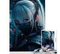 Puzzle da 1000 pezzi per adolescenti donna guerriera mascherata con occhi rossi giocattoli per la decorazione della casa ottimo regalo per giochi rilassanti sfide educative dimensioni 38x52cm
