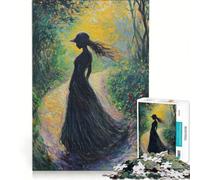 Puzzle da 1000 pezzi per adolescenti: Donna in un sentiero nel bosco giochi educativi corsa a tempo collezione d'artista belle arti 38x26cm