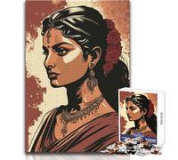 Puzzle da 1000 pezzi per adolescenti, donna indiana, arte, corsa di velocità, giochi rilassanti per bambini dai 14 anni in su (dimensioni 50x75cm)