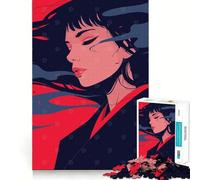 Puzzle da 1000 pezzi per adolescenti,donna sognante,arte surreale anime,illustrazione minimalista,design finemente tagliato,gioco per la mente,regalo,divertimento per rallentare il tempo,divertimento