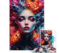 Puzzle da 1000 pezzi per adolescenti donna tra schizzi di colore gioco rompicapo sfida difficile da completare (dimensioni 38x26cm)
