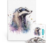 Puzzle da 1000 pezzi per adolescenti Donnola in stile acquerello Giocattolo educativo antistress perché è ideale come regalo per tutta la famiglia 52x38cm