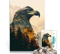 Puzzle da 1000 pezzi per adolescenti Doppia esposizione dell'aquila Giochi di relax Decorazione murale Regali unici per compleanno e Natale 75x50cm