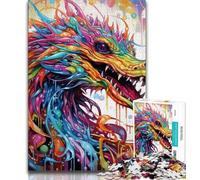 Puzzle da 1000 pezzi per adolescenti, draghi volanti, puzzle per adulti, sfida di intelligenza cerebrale, giocattoli avvincenti per la decorazione della casa (dimensioni 75x50cm)