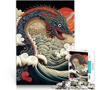 Puzzle da 1000 pezzi per adolescenti Drago al largo di Kanagawa Vacanza a casa: uccidere il tempo Giocattoli per la decorazione della casa 52x38cm