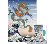 Puzzle da 1000 pezzi per adolescenti Drago Alato Grande Onda Puzzle per adulti Giocattolo Decorazione da parete Arte da parete compleanno e Natale (Dimensioni 38x26cm)