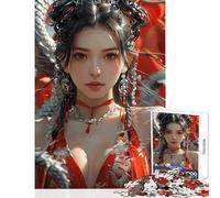 Puzzle da 1000 pezzi per adolescenti drago antico e donna decorazione per la casa giocattoli regali di Babbo Natale segreto gioco pratico aiuta a esercitare il cervello dimensioni 38x52cm