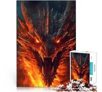 Puzzle da 1000 pezzi per adolescenti Drago che brucia Giocattolo educativo intellettuale decomprimente Adatto per la decorazione del desktop 75x50cm