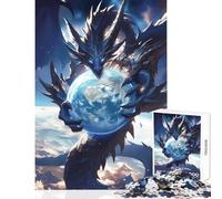Puzzle da 1000 pezzi per adolescenti drago che tiene in mano il globo decorazione per la casa giocattoli regali per donne e uomini gioco impossibile collezione di artisti belle arti dimensioni 38x26cm