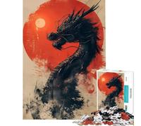 Puzzle da 1000 pezzi per adolescenti drago cinese eclissi aiuta ad allenare la mente regalo di compleanno giocattolo decorazione da parete adatto a persone dai 14 anni in su (38x26cm)