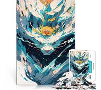 Puzzle da 1000 pezzi per adolescenti Drago con un fiore per il giocattolo di sfida del gioco educativo Migliorare l'amore tra le coppie 75x50cm