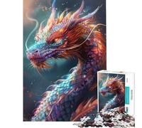 Puzzle da 1000 pezzi per adolescenti drago cosmico fantasy gioco educativo sfida giocattolo divertente regalo decorazione da parete (dimensioni 50x75cm)