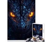 Puzzle da 1000 pezzi per adolescenti Drago dagli occhi di brace Gioco interattivo Taglio di precisione Giocattolo antistress Migliora l'amore tra le coppie (52x38cm)