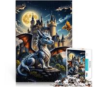 Puzzle da 1000 pezzi per adolescenti drago del castello Antistress Vacanza in patria Uccidere il tempo Regalo di compleanno, regali, arte murale 75x50cm