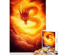 Puzzle da 1000 pezzi per adolescenti Drago di fuoco tra le nuvole Decorazione per la casa Giocattoli Opere d'arte Regalo Giochi divertenti Lista dei desideri con Babbo Natale (dimensioni 38x52cm)