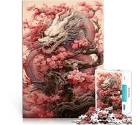 Puzzle da 1000 pezzi per adolescenti Drago di Sakura cinese Giocattoli da gioco per regalo di famiglia Adatto per la decorazione del desktop 38x26cm