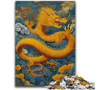 Puzzle da 1000 pezzi per adolescenti Drago d'oro per età 14+ Gioco rompicapo Il miglior regalo per adulti e adolescenti 50x75cm