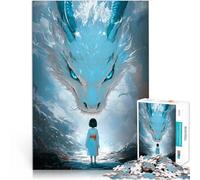 Puzzle da 1000 pezzi per adolescenti Drago e ragazza arte vettoriale Assemblaggio del modello offerte come regali per tutta la famiglia 52x38cm