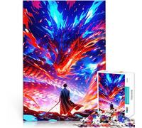 Puzzle da 1000 pezzi per adolescenti Drago e Spadaccino Giocattoli educativi per l'apprendimento Giochi per famiglie Opera d'arte 52x38cm