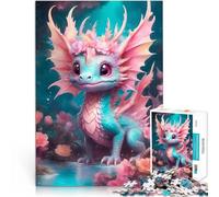 Puzzle da 1000 pezzi per adolescenti drago fiore sognante carino Giocattoli da gioco per regalo di famiglia regali per amici e familiari 38x26cm