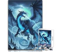 Puzzle da 1000 pezzi per adolescenti Drago Fulmine Blu Calmo Piacevole Tempo libero Divertimento Stretto Senza Cuciture Precisione Giocattolo Dimensioni 38x26cm