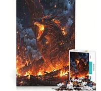Puzzle da 1000 pezzi per adolescenti "Drago Furia di Fuoco", gioco rilassante, difficile e stimolante, regalo di compleanno, regalo 38x52cm